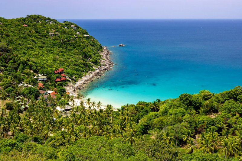 An aerial view of Koh Tao in Surat Thani. A property consultancy says the crackdown on illegal nominee structures is unlikely to derail foreign demand for resort and luxury properties in beach destinations.